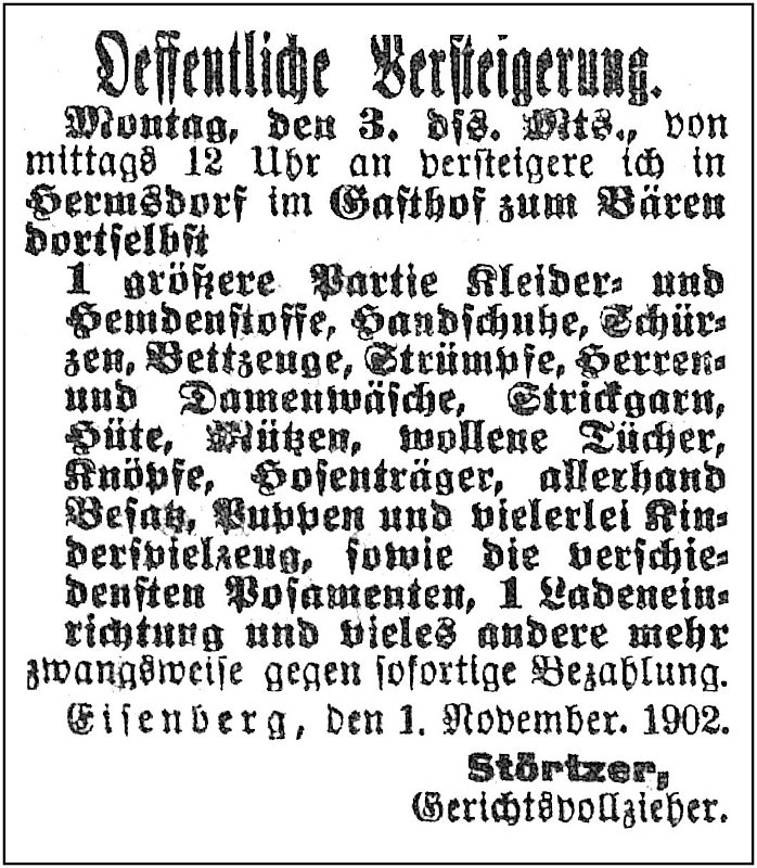 1902-11-02 Hdf Versteigerung Zum Schwarzen Baer